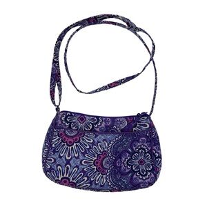 Vera Bradley Purple Boho Pattern Print Quilted Crossbody Purse Handbag Bag